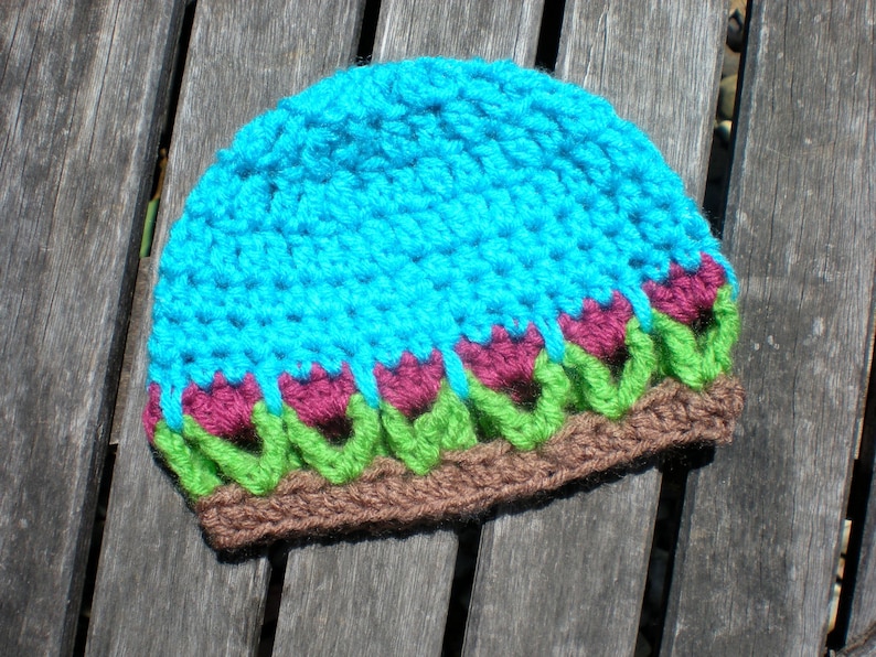 PATTERN: Tulip Hat, Easy Crochet PDF, Newborn-3m, Tulips Beanie, InStAnT DoWnLoAd, Permission to Sell image 2