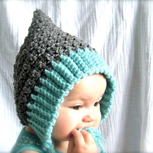 PATTERN: Seedling Pixie Bonnet, baby hat, 3 Sizes, easy crochet PDF, InstanT DigiTal DownLoaD, Permission to Sell image 3