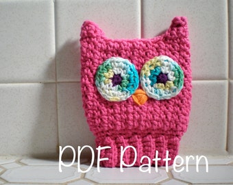 PATTERN:  Scrubba Dubba Owl- Easy Crochet Children's Bath Mitt, Kids Washcloth, Cotton, PDF,InStAnT DoWnLoAd,  Permission to Sell