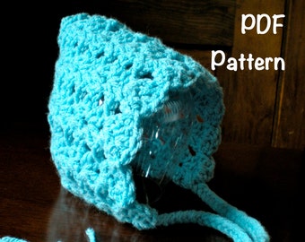 PATTERN:  Seashell Pixie Bonnet, 3 SIZES, baby gnome hat, lacy, easy crochet PDF, InStaNT DowNLoaD, Permission to Sell