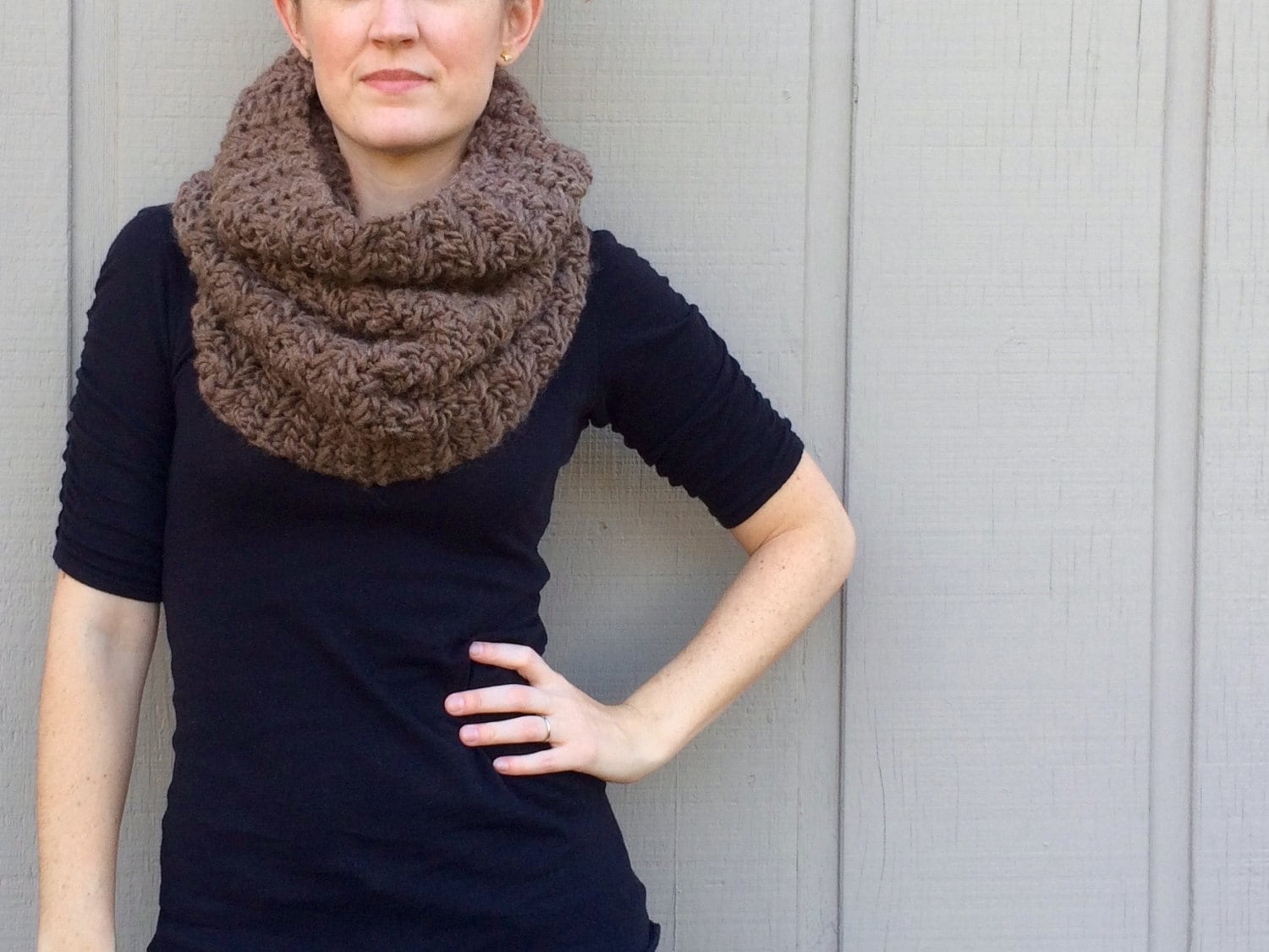2 Crochet Patterns: Infinity Scarf Cowl, Chunky Bulky Yarn, DIY, Roving ...