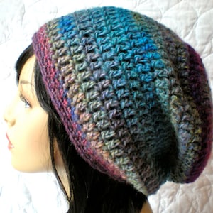 PATTERN:  Aurora Slouch-  slouchy beanie hat P D F, easy crochet pattern, InStAnT DoWnLoAd, Permission to Sell