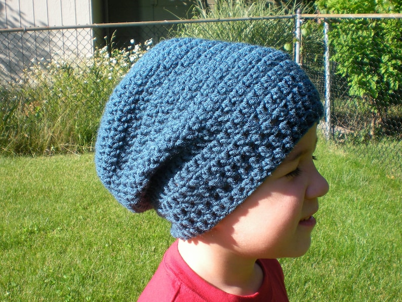 PATTERN: 3 in 1 hat pattern, Kids' Slouch Hat Unisex slouchy beanie, easy crochet P D F, InStAnT DoWnLoAd, Permisson to Sell image 4