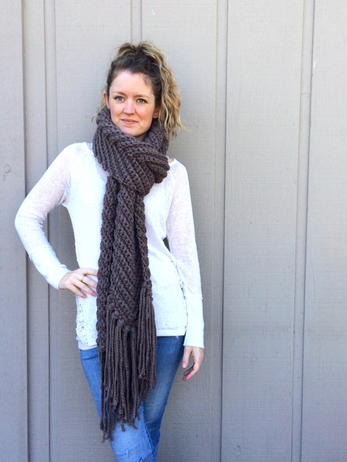2 Crochet Patterns: Infinity Scarf Cowl, Super Bulky Chunky Yarn, DIY ...