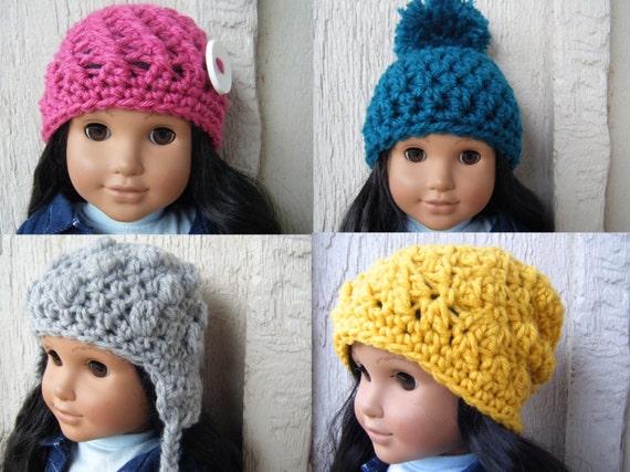 Doll Hats Easy Crochet Pattern PDF 