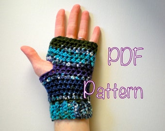 PATTERN:  Fingerless Gloves, The Cold Mountain Mitts, Easy crochet PDF, texting wrist warmers, mittens, InStAnT DoWnLoAd, Permission to Sell