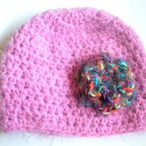 PATTERN:  Softee Beanie, chunky hat, flower hat, bulky yarn, baby toddler child adult, easy crochet PDF