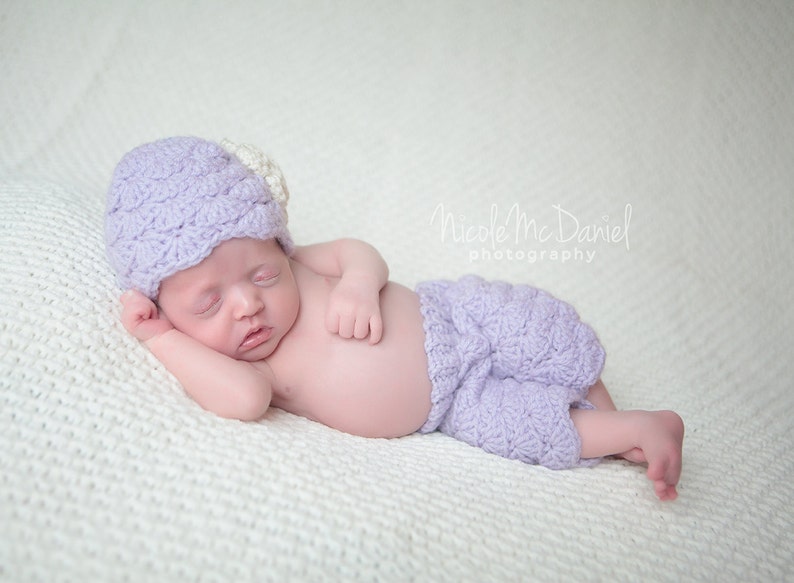 PATTERN: Shorties Set, baby girl flower hat & pants, Easy Crochet PDF, Newborn Shorts, Beanie, InStanT DowNLoaD, Permission to Sell image 3