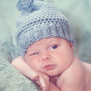 PATTERN: Sweet Sack Hat Crochet hat pattern, newborn to 1y, easy crochet, pdf, beanie, kids, baby, InStAnT DoWnLoaAd, Permission to Sell image 1