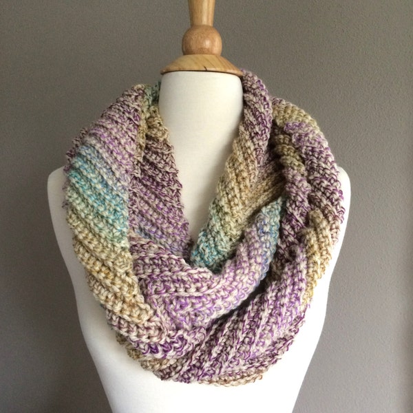 DIY Crochet Pattern:  infinity scarf, The Clementine Scarf, chevron ribbed cowl, spring scarf, ombre, easy crochet, InStAnT DoWnLoAd