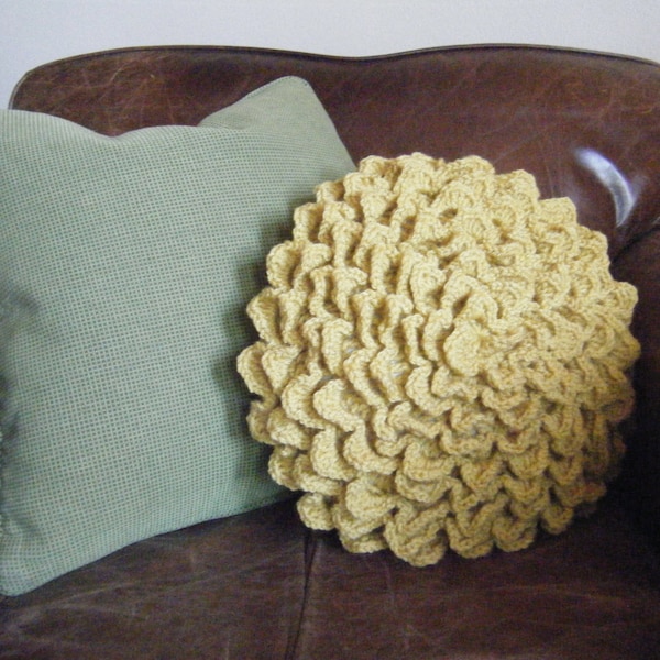 DIY Crochet Pattern:  flower pillow, round pillow cover, shabby chic home decor, easy crochet InStAnT DoWnLoAd, Permission to Sell