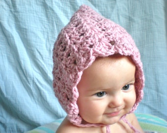 PATTERN:  Seashell Pixie Bonnet, 3 SIZES, baby gnome hat, lacy, easy crochet PDF, InStaNT DowNLoaD, Permission to Sell