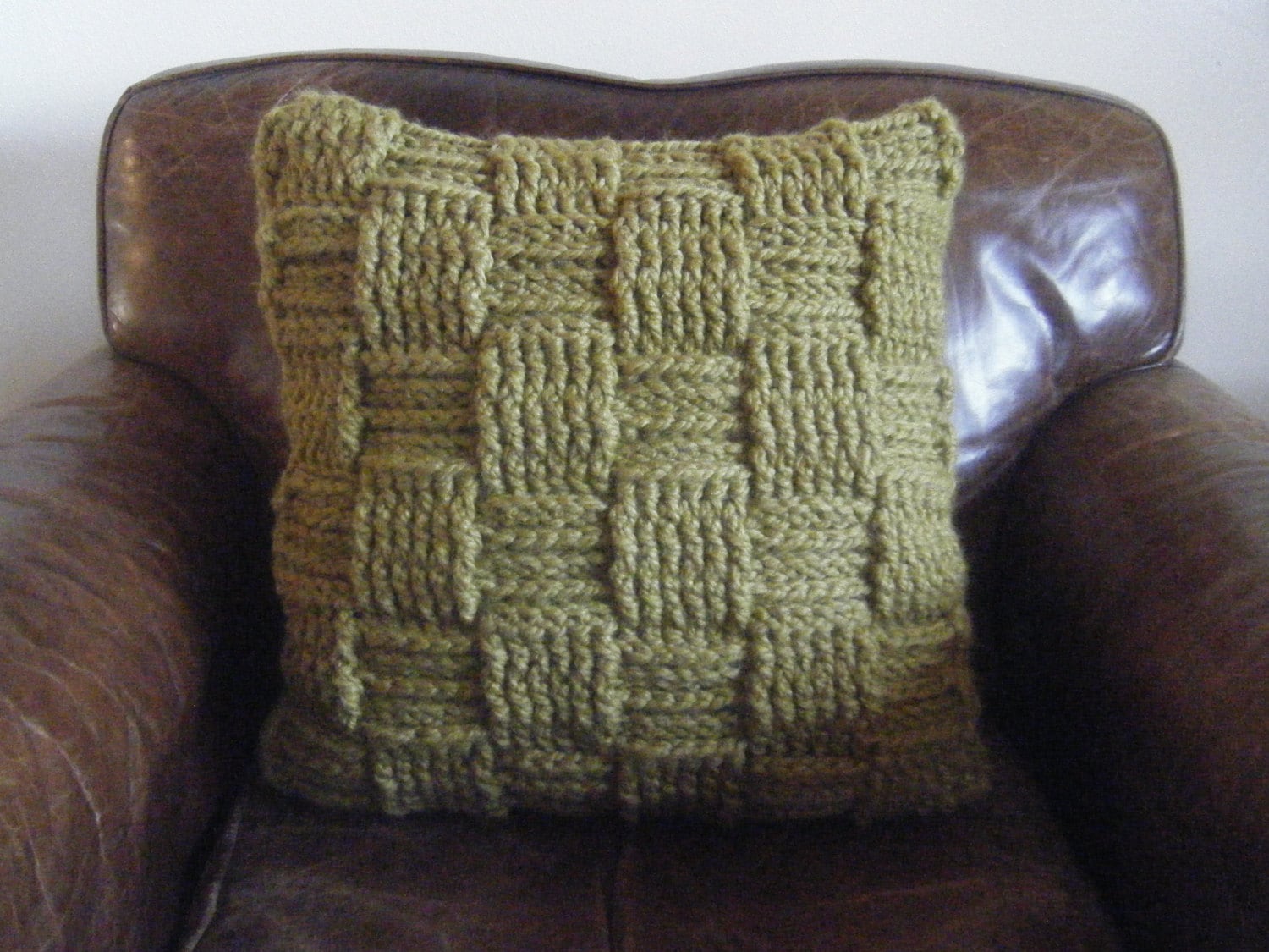 DIY Crochet Pattern Basketweave Pillow Checkered Woven Etsy