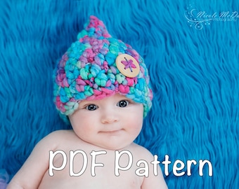 PATTERN:  Juliet Gnome Hat PDF Simple and Easy, crochet InstAnT DowNLoaD, Size nb-10y, Permission to Sell