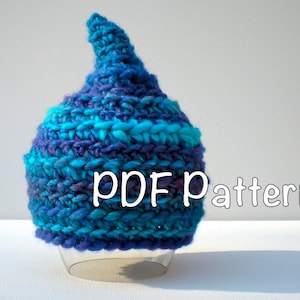 PATTERN:  Pixie Baby hat, gnome elf pointed hat easy crochet, InStAnT DoWnLoAd, newborn size, Permission to Sell