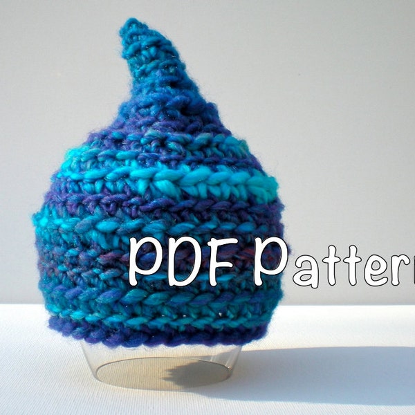 PATTERN:  Pixie Baby hat, gnome elf pointed hat easy crochet, InStAnT DoWnLoAd, newborn size, Permission to Sell