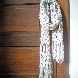 PATRÓN: Bufanda Jackson Square, PD de crochet fácil, avena, otoño otoño, blanco crema natural, descarga instantánea, permiso para vender