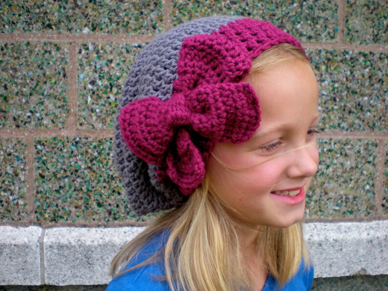 PATTERN: 3 in 1 hat pattern, Kids' Slouch Hat Unisex slouchy beanie, easy crochet P D F, InStAnT DoWnLoAd, Permisson to Sell image 3