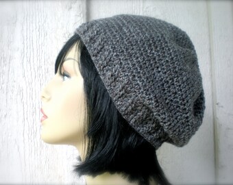 PATTERN:  Kroy  Hat, Slouchy Knit-Look Beanie, P D F easy crochet, InStanT DowNLoaD, Permission to Sell