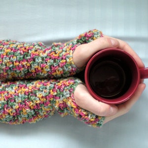 PATTERN: Cotton Candy fingerless gloves,wrist warmers, texting,mitts,mittens,pink,pdf,easy crochet, INSTANT DOWNLOAD, permission to sell