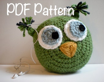 PATTERN: Owl Ipod Buddy, pillow, charging station, Easy Crochet PDF, kids, cozy sleeve case cover, pocket, INSTANT dOwNlOaD