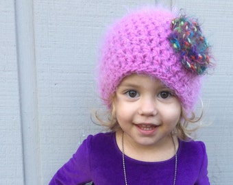 PATTERN:  Softee Beanie, chunky hat, flower hat, bulky yarn, baby toddler child adult, easy crochet PDF
