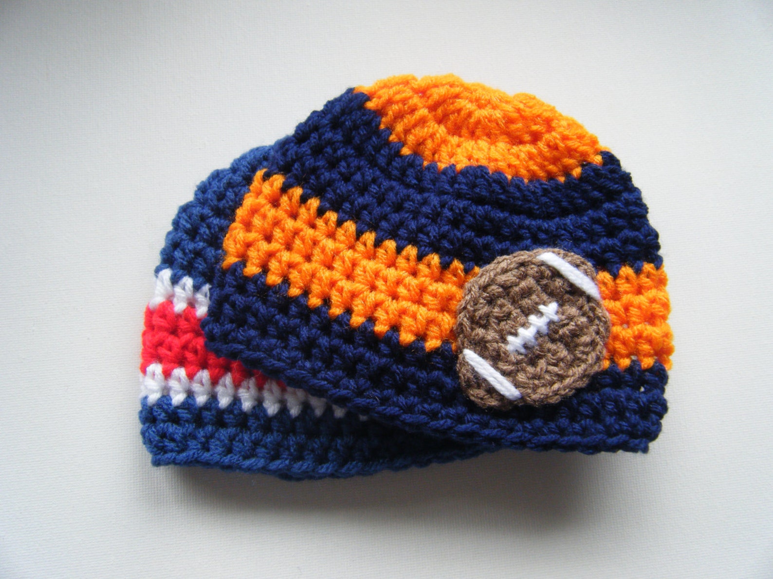 PATTERN Football Beanie Sports Team College NFL Colors Easy Etsy