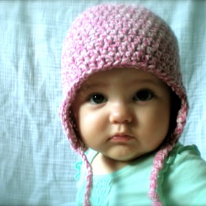 PATTERN: Earflap Hat Easy Crochet, Sizes Newborn to Adult, InStAnT DoWnLoAd, tassels, flower beanie, baby boy girl, Permission to Sell image 1