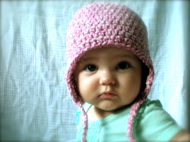 PATTERN: Earflap Hat Easy Crochet, Sizes Newborn to Adult, InStAnT DoWnLoAd, tassels, flower beanie, baby boy girl, Permission to Sell image 1