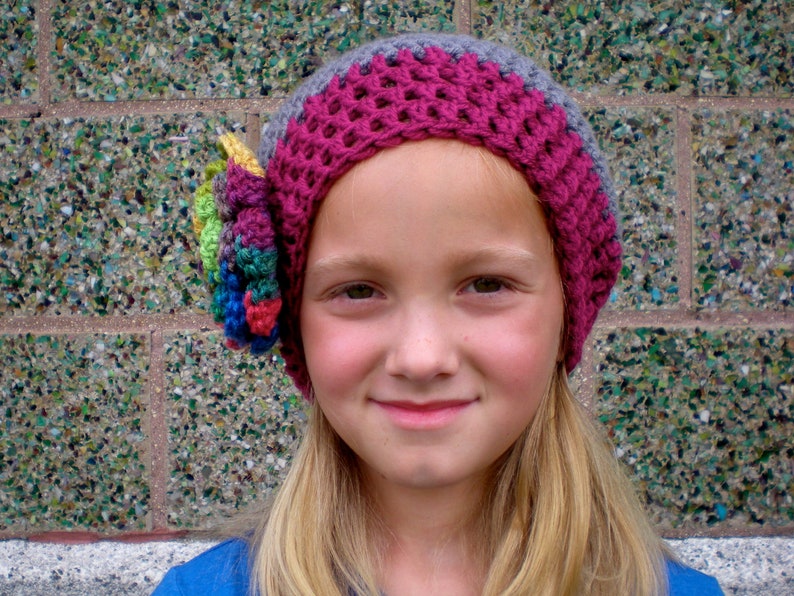 PATTERN: 3 in 1 hat pattern, Kids' Slouch Hat Unisex slouchy beanie, easy crochet P D F, InStAnT DoWnLoAd, Permisson to Sell image 2