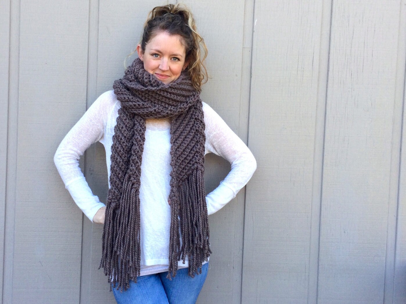 2 Crochet Patterns: Infinity Scarf Cowl, Super Bulky Chunky Yarn, DIY ...