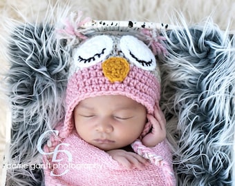 PATTERN: Owl hat, size newborn to adult, easy crochet PDF InStant DigiTaL DowNLoaD, sleepy or awake eyes, Permission to Sell