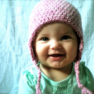 PATTERN: Earflap Hat Easy Crochet, Sizes Newborn to Adult, InStAnT DoWnLoAd, tassels, flower beanie, baby boy girl, Permission to Sell image 2