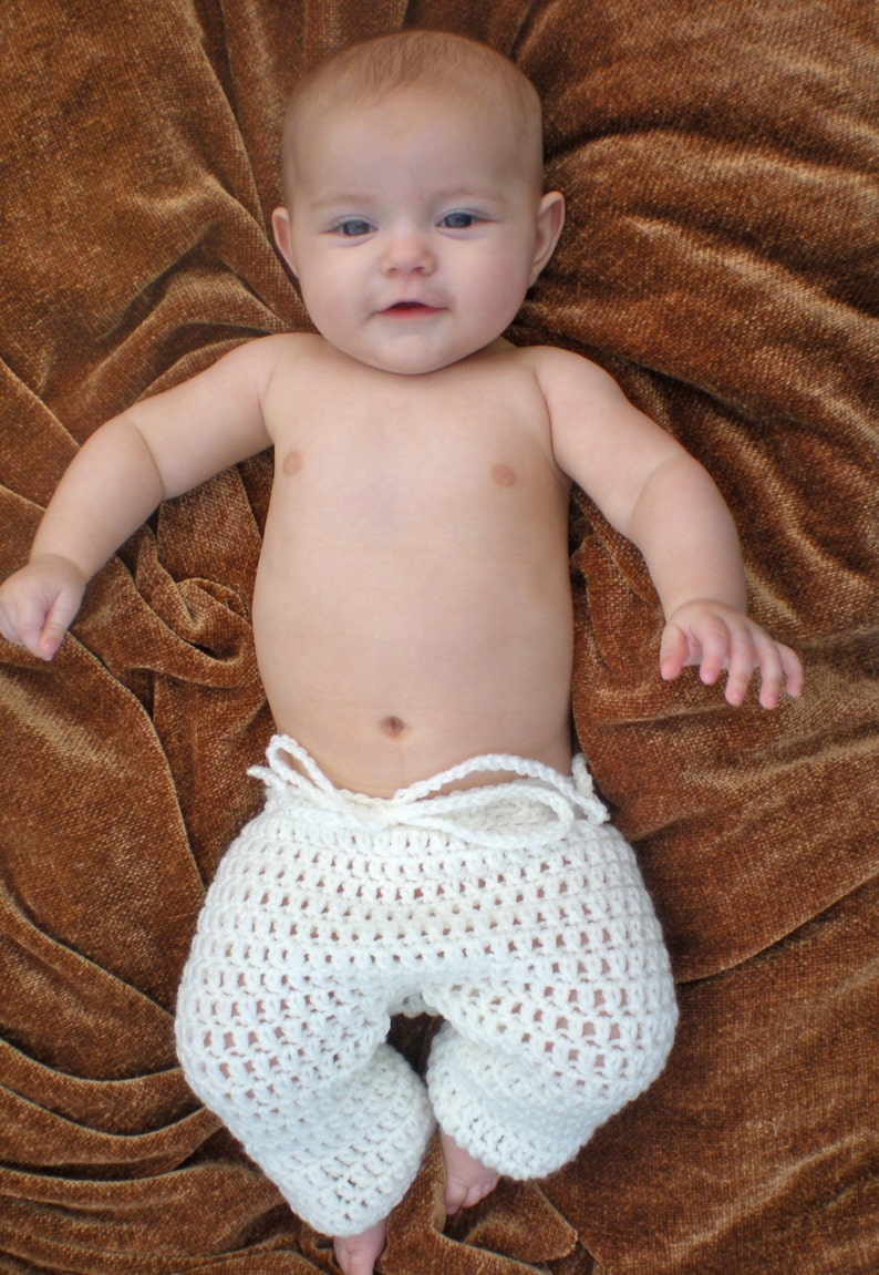 PATTERN: Baby Trousers, Easy Crochet PDF, 4 SIZES, nb-12m, Instant DigiTaL DoWnLoaD, Baby Pants Longies Long Johns, Permission to Sell image 4