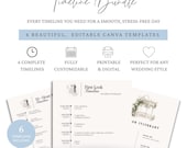 Wedding Day Timeline Bundle | Editable Canva Wedding Timeline Templates | First Look, No First Look, Backyard Wedding, Timeline Printable