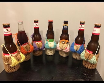 Crochet boob can cooler bikini sleeve