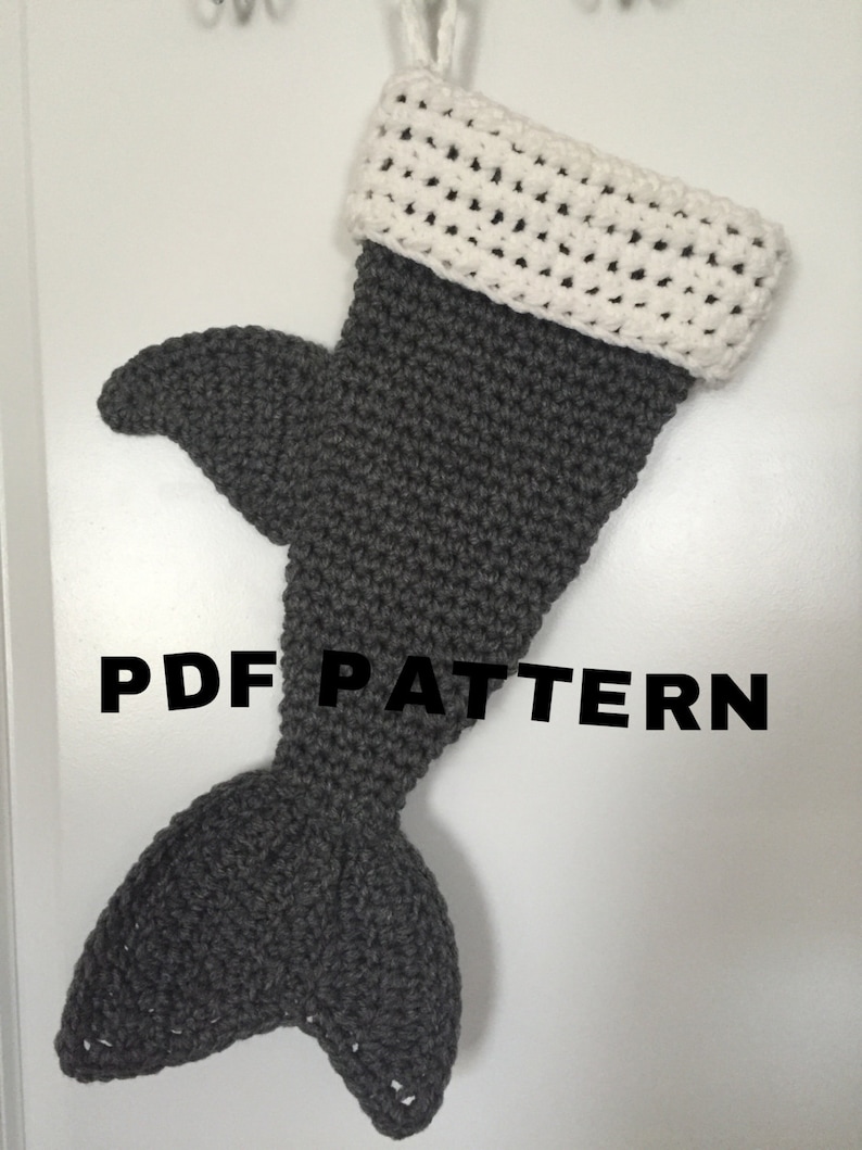 PDF Crochet Pattern Shark Stocking image 1