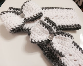 Mommy and Me Matching Crochet Ear warmers. Size Adult and 12/18 month old -PDF instant download