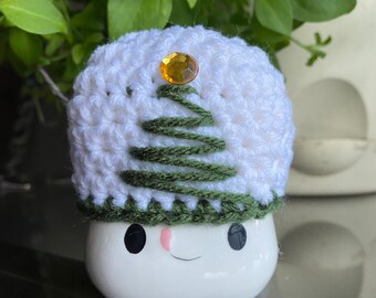 Christmas Tree Squiggle Hat, Rae Dunn Inspired Tiered Tray Display, Marshmallow Mug Hat, Christmas Lights