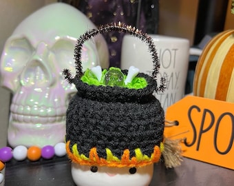 Cauldron Hat, Rae Dunn Inspired Tiered Tray Display, Marshmallow Mug Hat, skull and bones, spooky