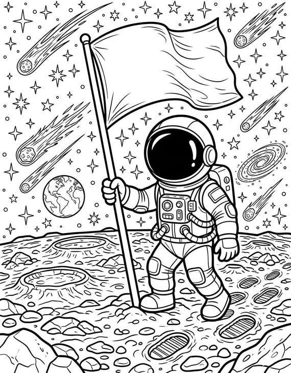 Space Coloring Book for Kids | Astronauts, Planets, Aliens (PDF Download)