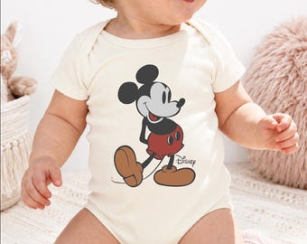Vintage Mickey Mouse Baby Onesie Disney Character Classic Park Shirt