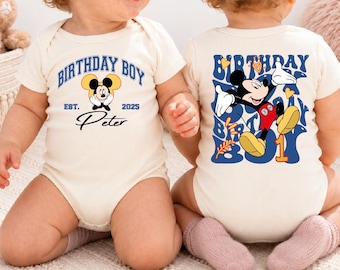 Disney Birthday Boy Onesie: Custom Name Birthday Mickey Baby Outfit