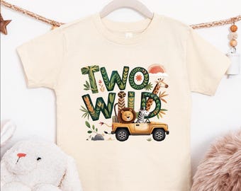 Two Wild Shirt Safari Birthday Party 2nd Birthday Jungle Animal Tee