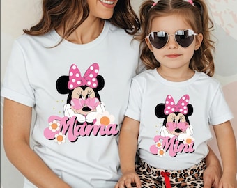 Custom Minnie Mama Shirt Personalized Matching Family Disney Vacation Tee