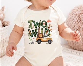 Two Wild Onesie Safari Birthday Outfit 2nd Birthday Jungle Baby Gift