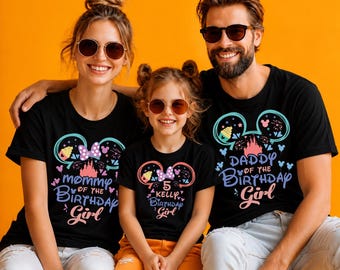Disney Birthday Girl Shirt Personalized Name Age Family Matching Birthday Trip Tee