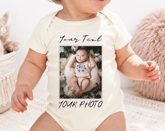 Body de bebé con foto personalizada, Body para bebé con tu foto aquí®, Body de bebé con texto personalizado, Regalo de cumpleaños personalizado