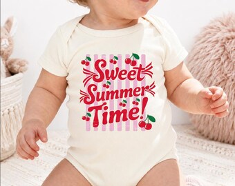 Sweet Summer Time Onesie Cherry Summer Baby Outfit Cute Vacation Gift