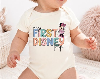 My First Disney Trip Minnie Mouse Onesie Disney Vacation Baby Outfit